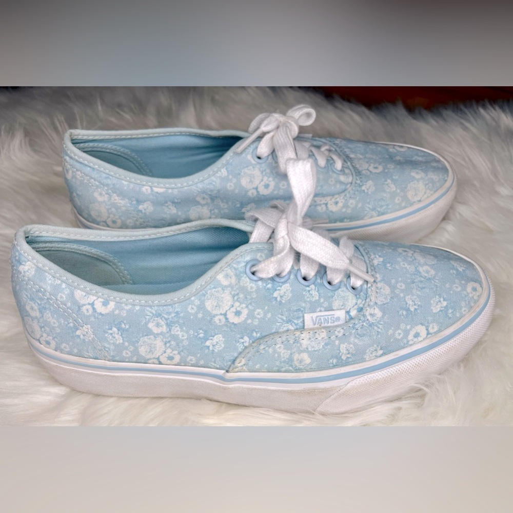Vans Light Blue Floral Canvas Sneakers
